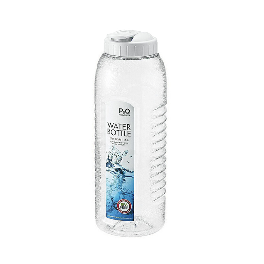 Plastic water bottle for dining table 1.5L, White HAP731, , large image number 0